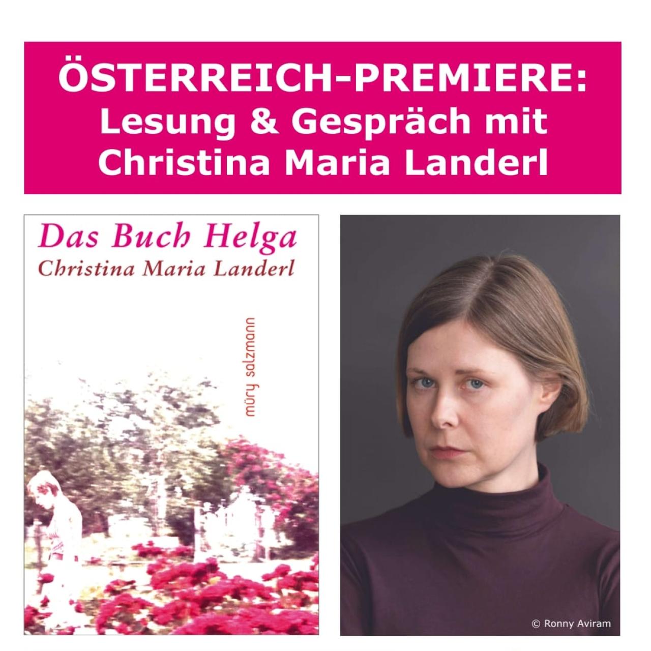 Plakat für die Lesung von Christina Maria Landerl