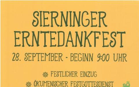 Flyer für das Erntedankfest